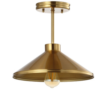 Cisco 11.75" Iron Modern Farmhouse LED Semi Flush Mount - JONATHAN Y